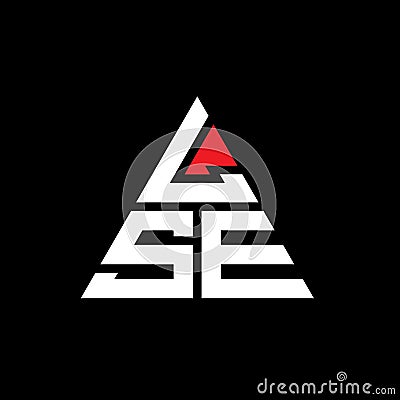 LSE triangle letter logo design with triangle shape. LSE triangle logo design monogram. LSE triangle vector logo template with red Vector Illustration