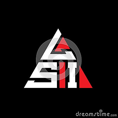 LSI triangle letter logo design with triangle shape. LSI triangle logo design monogram. LSI triangle vector logo template with red Vector Illustration