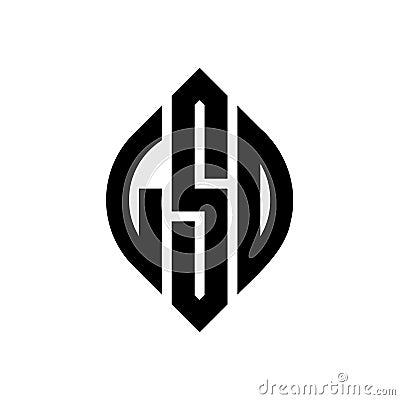 LSO circle letter logo design with circle and ellipse shape. LSO ellipse letters with typographic style. The three initials form a Vector Illustration
