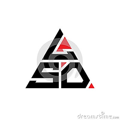 LSO triangle letter logo design with triangle shape. LSO triangle logo design monogram. LSO triangle vector logo template with red Vector Illustration