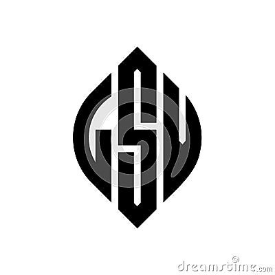 LSV circle letter logo design with circle and ellipse shape. LSV ellipse letters with typographic style. The three initials form a Vector Illustration