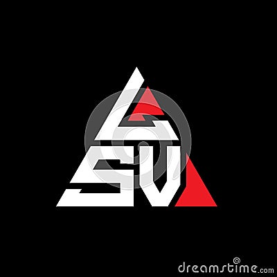 LSV triangle letter logo design with triangle shape. LSV triangle logo design monogram. LSV triangle vector logo template with red Vector Illustration