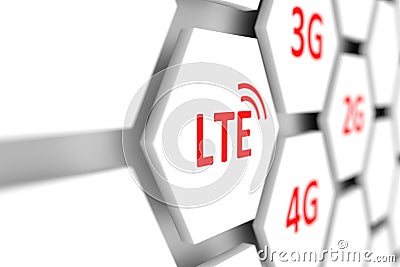 LTE conceptual cell Cartoon Illustration