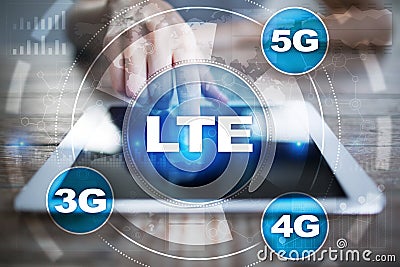 LTE networks. 5G mobile internet and technology concept. Stock Photo