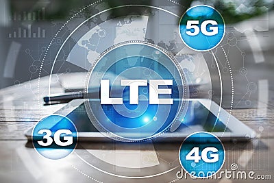 LTE networks. 5G mobile internet and technology concept Stock Photo