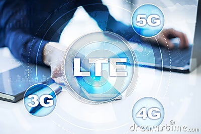 LTE networks. 5G mobile internet and technology concept. Stock Photo