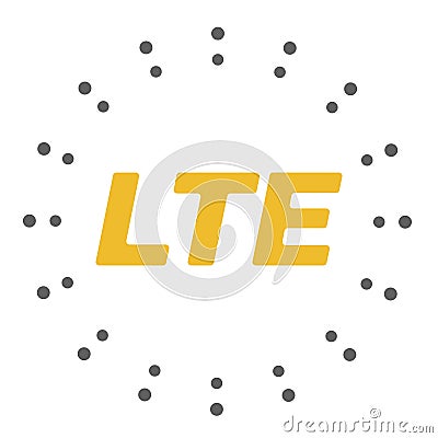 LTE wireless mobile internet standard flat emblem Vector Illustration