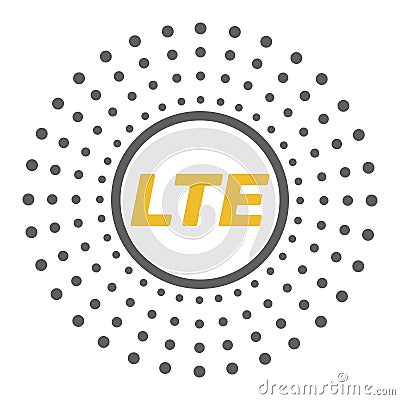 LTE wireless mobile internet standard flat emblem Vector Illustration