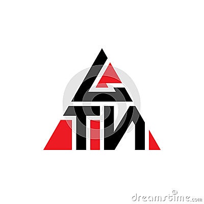 LTN triangle letter logo design with triangle shape. LTN triangle logo design monogram. LTN triangle vector logo template with red Vector Illustration