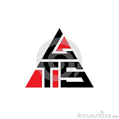 LTS triangle letter logo design with triangle shape. LTS triangle logo design monogram. LTS triangle vector logo template with red Vector Illustration