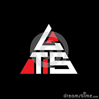 LTS triangle letter logo design with triangle shape. LTS triangle logo design monogram. LTS triangle vector logo template with red Vector Illustration