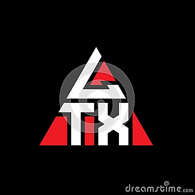 LTX triangle letter logo design with triangle shape. LTX triangle logo design monogram. LTX triangle vector logo template with red Vector Illustration