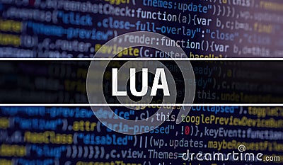 Lua With Abstract Technology Binary Code Background.Digital Binary Data ...