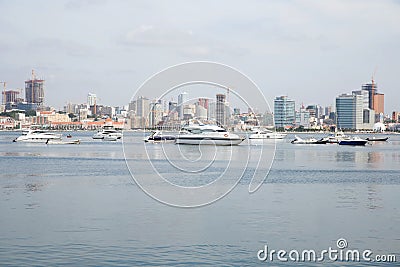 Luanda Skyline, Bay Waterfront Skyscrapers, Angola Editorial Stock Photo