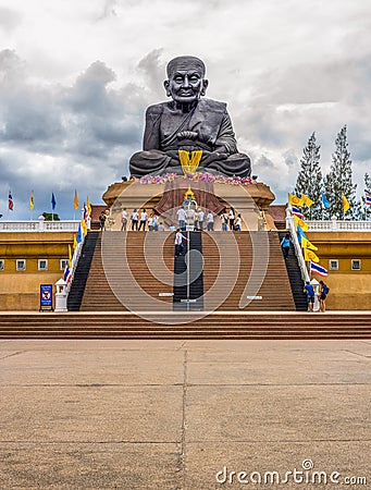 Luang Pu Thuat statue at Wat Huai Mongkhon temple in Hua Hin Editorial Stock Photo