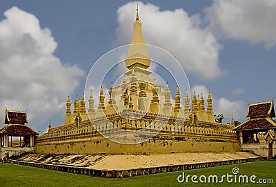 That Luang, temple in Laos Stock Photo