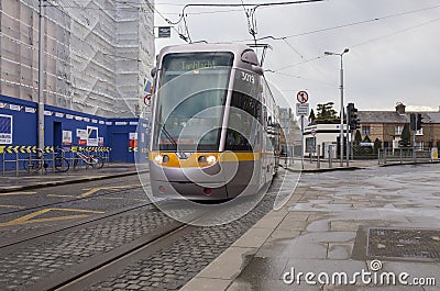 Luas, tram light rail system. Dublin, Ireland Editorial Stock Photo