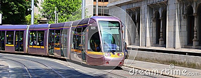 Luas Tram system in Dublin, Ireland. Editorial Stock Photo