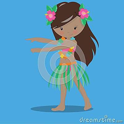 luau party girl hands left 20 Vector Illustration