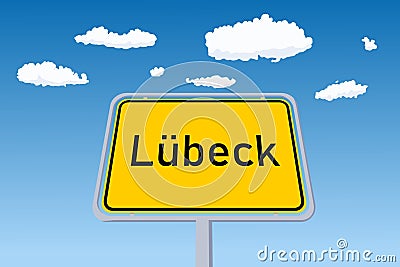Lubeck city sign in Germany Vector Illustration