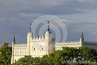 Lublin Castle, main entrance gate of the neo-gothic part of the building, Lublin, Poland Stock Photo