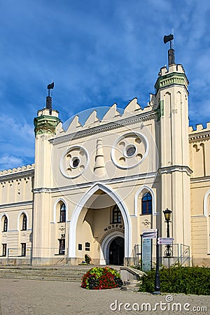 Lublin, Poland - Facade and main entrance of the medieval Lublin Castle royal fortress in historic old town quarter Editorial Stock Photo