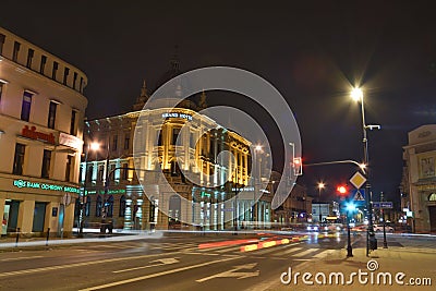 Lublin's hotels view Editorial Stock Photo