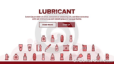Lubricant Container Landing Header Vector Vector Illustration