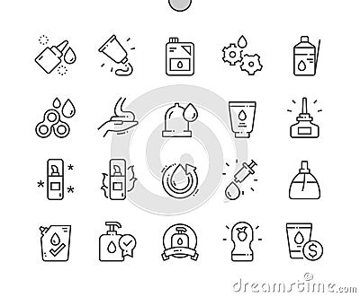 Lubricant. Oil and cream tube. Spray and flask. Vector Illustration