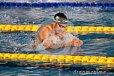 Luca Pizzini swimmer during 7th Trofeo citta di Milano swimming competition. Editorial Stock Photo