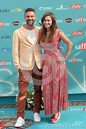 Luca Seta and Ilenia Lazzarin at Giffoni Film Festival 2023 - on July 27, 2023 in Giffoni Valle Piana, Italy. Editorial Stock Photo