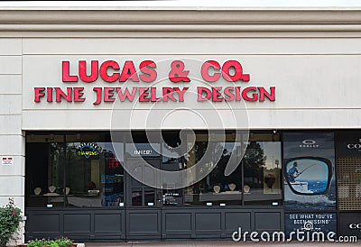 Lucas and co. Fine Jewelry Design storefront in Houston, TX. Editorial Stock Photo