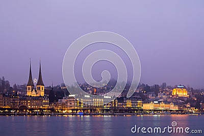 LUCERNE, SWITZERLAND - 31 December 2016: Views of the famous la Editorial Stock Photo