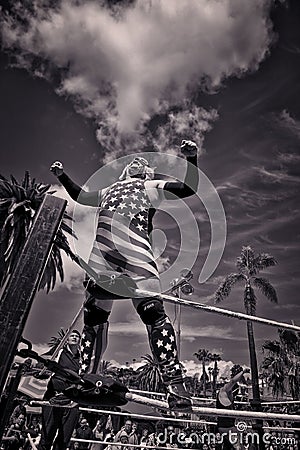 Lucha Libre Wrestler in Old Town San Diego, California, USA Editorial Stock Photo