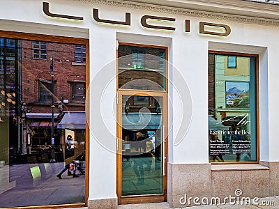 Lucid Group is an American manufacturer of electric luxury sports cars and grand tourers Editorial Stock Photo