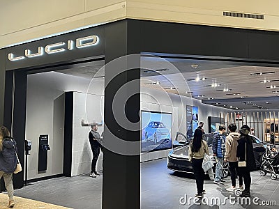 Lucid store at The Mall at Short Hills in New Jersey Editorial Stock Photo