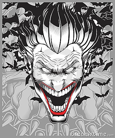 Lucifer,evil,demon,joker hand drawing vector Vector Illustration