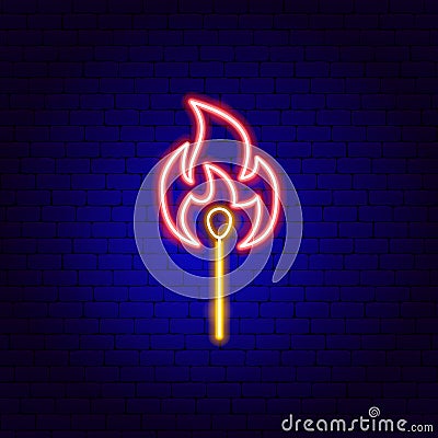 Lucifer Match Neon Sign Vector Illustration