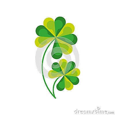 Luck clovers leafs isolated icon Vector Illustration