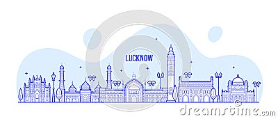 Lucknow skyline Uttar Pradesh India city vector Vector Illustration