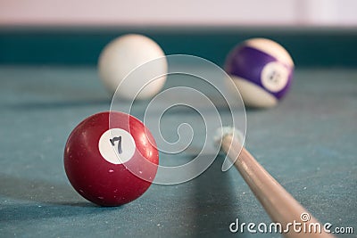 Lucky 7 billard ball Stock Photo