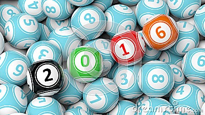 Lucky colorful balls with 2016 Stock Photo