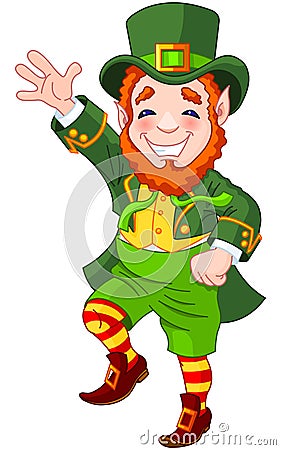 Lucky Dancing Leprechaun Vector Illustration