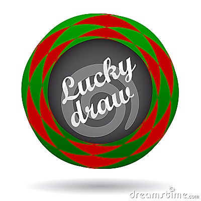 Lucky draw colorful icon Cartoon Illustration