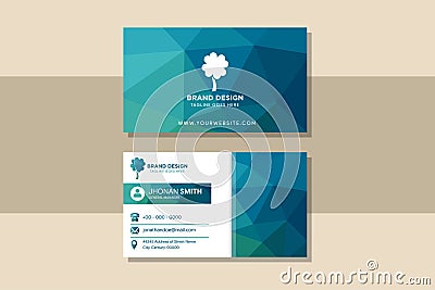 Lucky flower plant symbol Logo Abstract Polygonal Background Business card template Vector Illustration