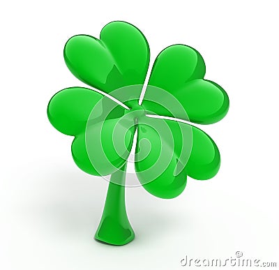 Lucky four leaf clover Stock Photo