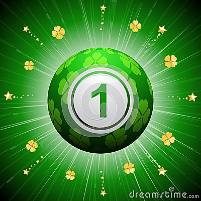 Lucky four leaf clover bingo ball Vector Illustration