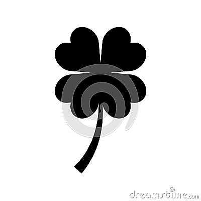 Lucky four leaf clover icon flat vector illustration design Vector Illustration