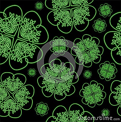Lucky four leaf shamrock - seamless pattern Stock Photo