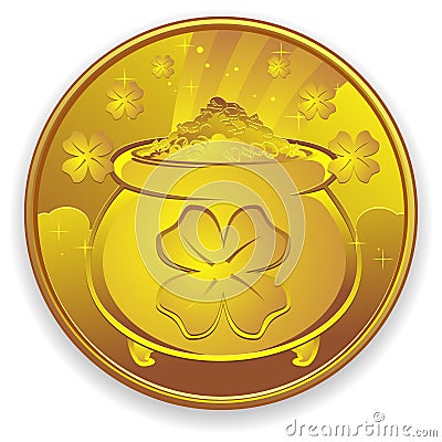 Lucky Gold Coin Vector Illustration